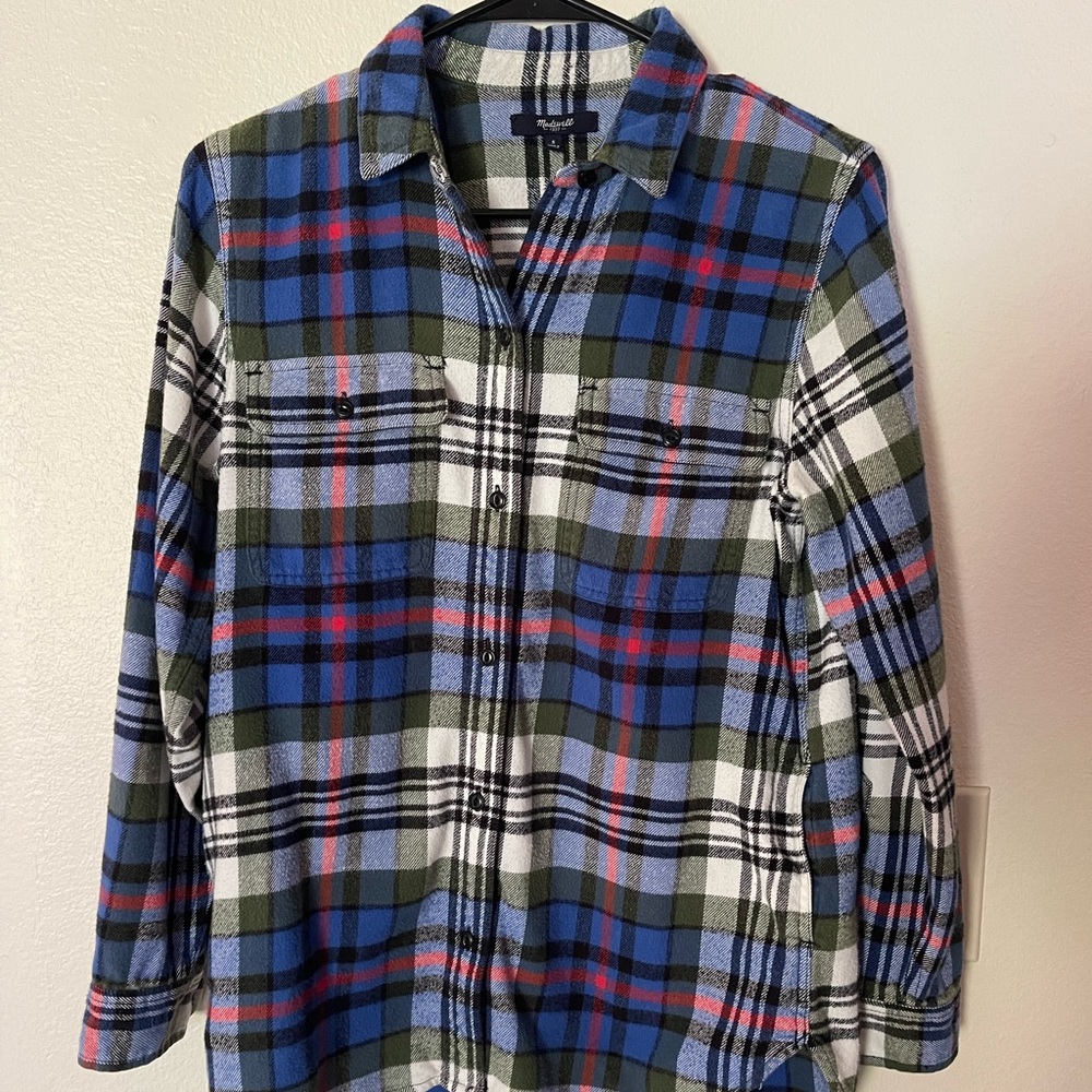 Madewell Flannel Ex-Boyfriend Shirt Larchmont Plaid Small